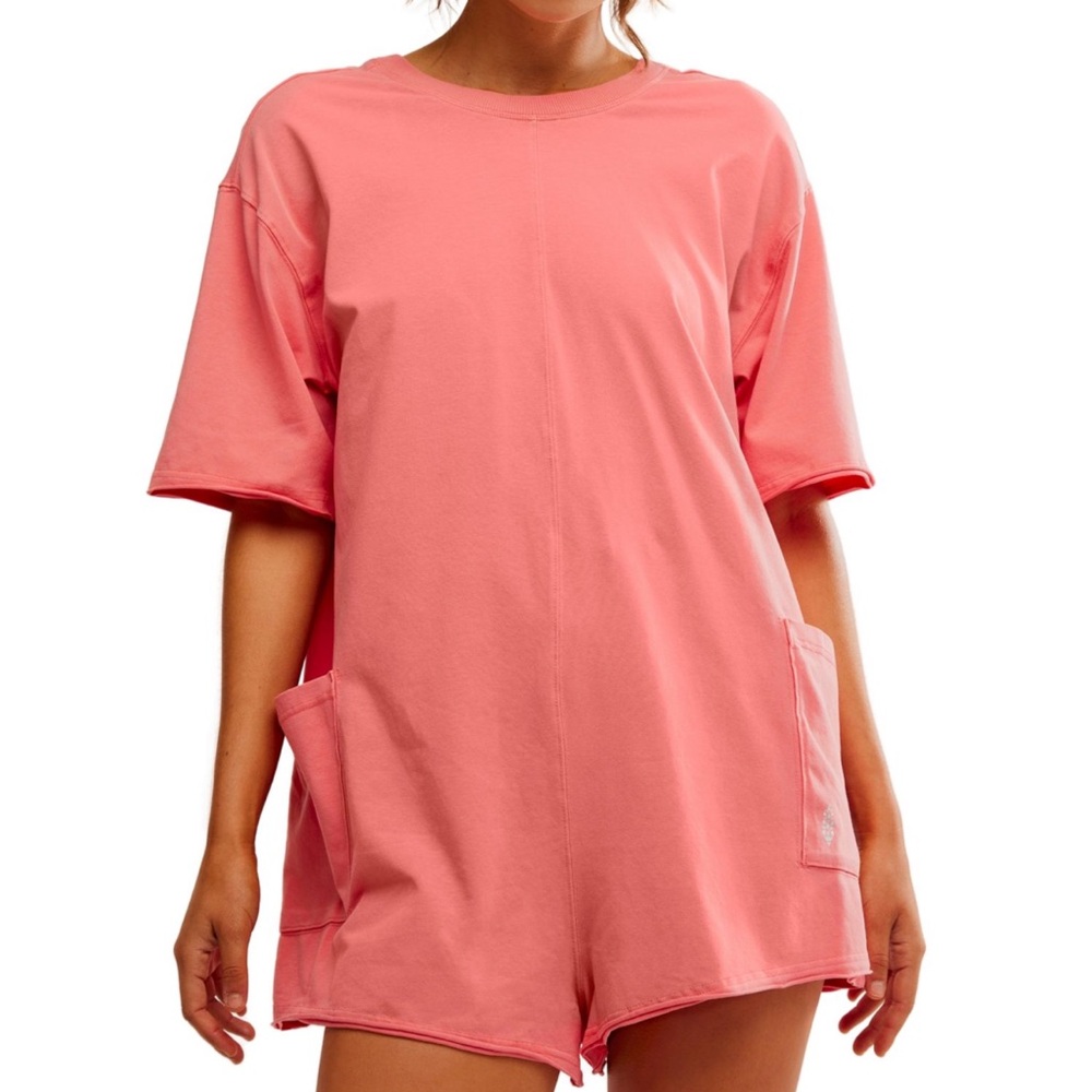 Free people Hot shot tee romper (hibiscus)
